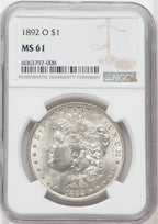 1892-O $1 Morgan Dollar NGC MS61
