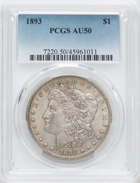1893 $1 Morgan Dollar PCGS AU50