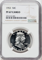 1953 50C CA Proof Franklin Half Dollar NGC PR67