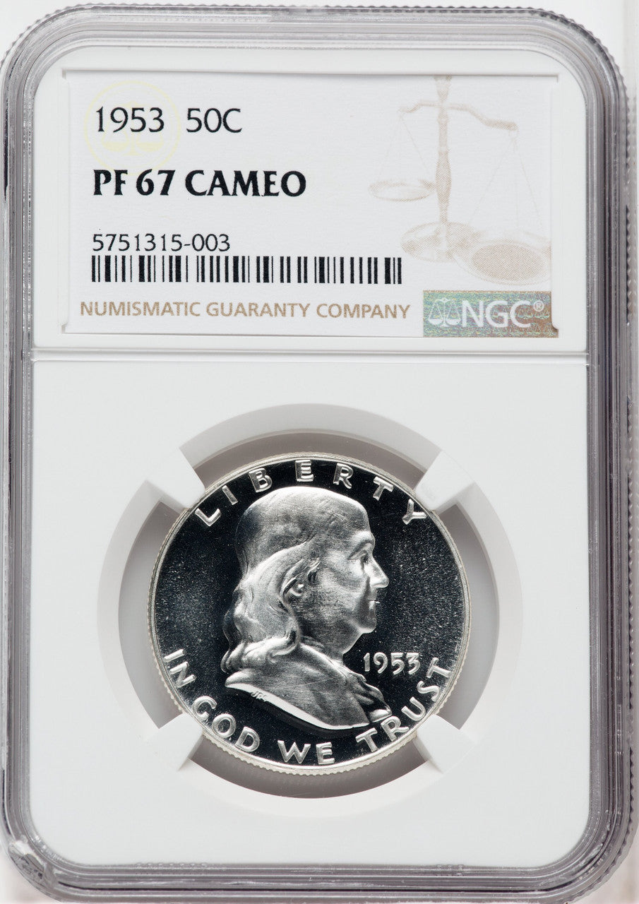 1953 50C CA Proof Franklin Half Dollar NGC PR67