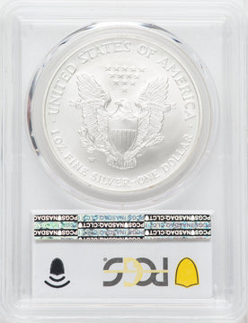 2008-W S$1 Silver Eagle Reverse of 2007 PCGS SP70