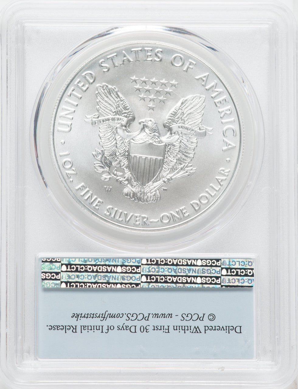 2020-W S$1 Silver Eagle Burnished First Strike SP PCGS MS70