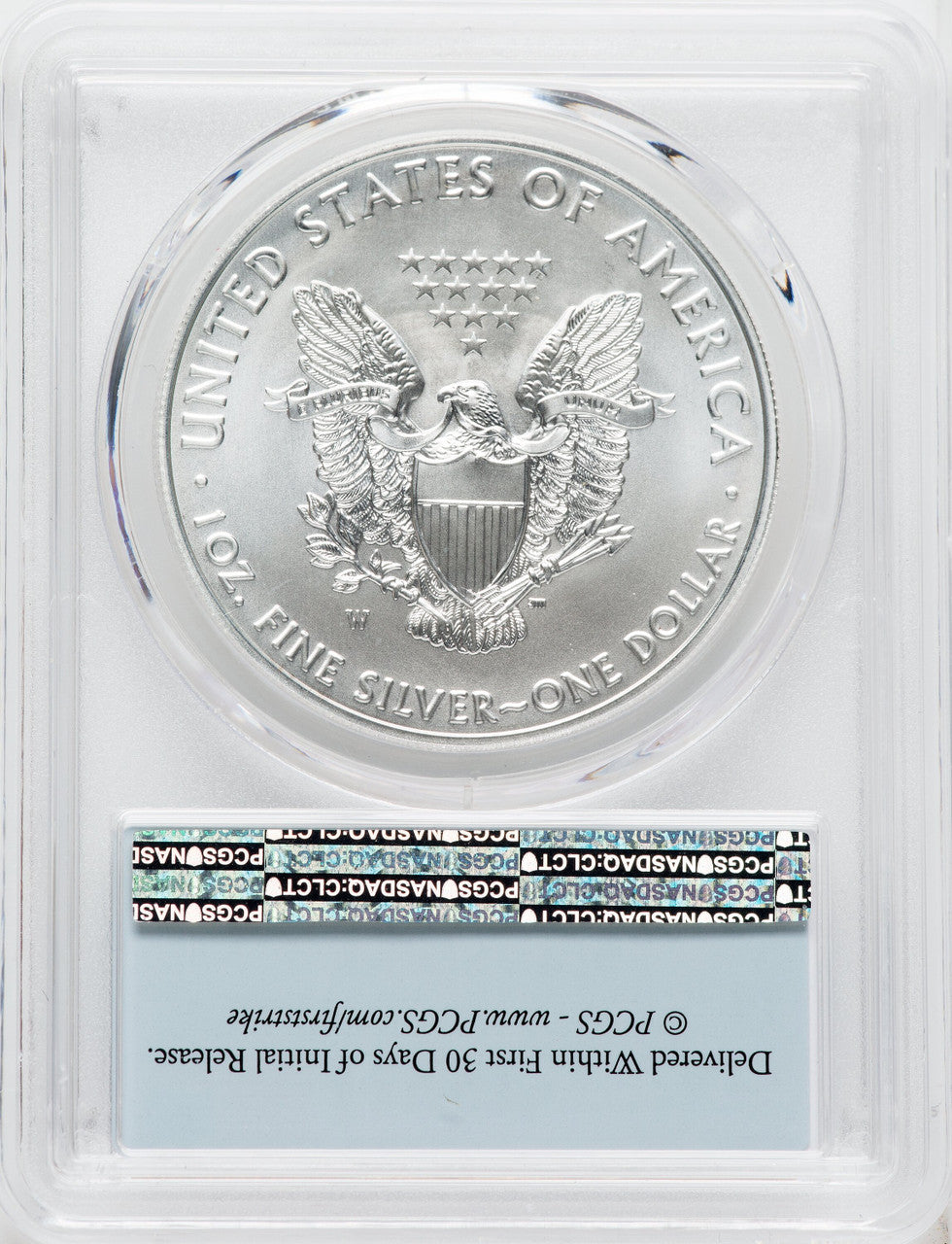 2020-W S$1 Silver Eagle Burnished First Strike SP PCGS MS70