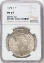 1922-D $1 Peace Dollar NGC MS66