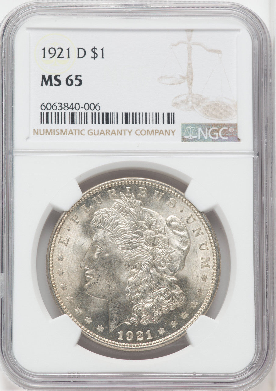 1921-D $1 Morgan Dollar NGC MS65