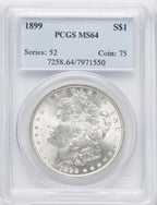 1899 $1 Morgan Dollar PCGS MS64