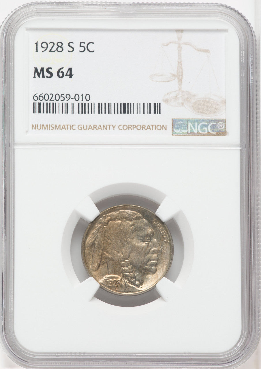 1928-S 5C Buffalo Nickel NGC MS64