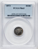 1873 H10C Proof Seated Half Dime PCGS PR65