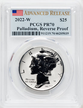 2022-W $25 Palladium Eagle Reverse Proof Advanced Release PCGS PR70