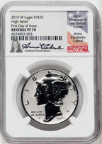 2019-W $25 Palladium Reverse Proof FDI NGC PF70 Anna Cabral Signed