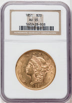 1851 $20 Liberty Double Eagle NGC AU55
