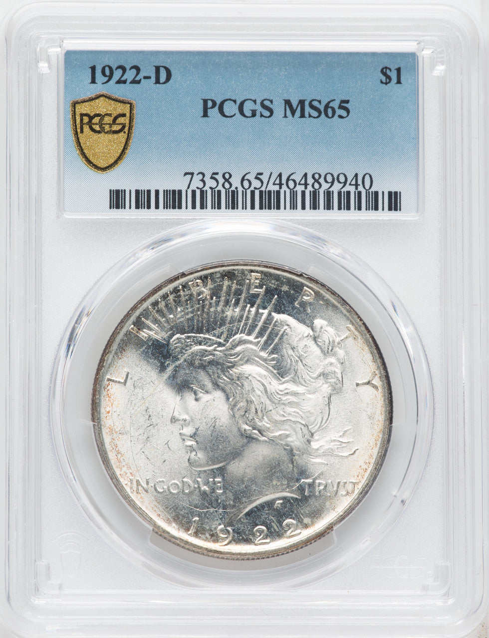 1922-D $1 Peace Dollar PCGS MS65