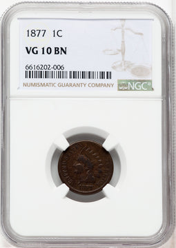 1877 1C BN Indian Cent NGC VG10
