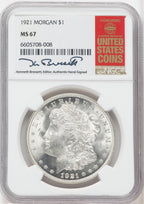 1921 $1 Morgan Morgan Dollar NGC MS67