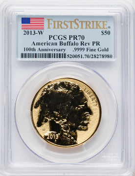 2013-W $50 One-Ounce Gold Buffalo Reverse Proof First Strike PCGS PR70
