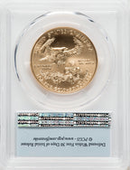 2018-W G$50 One Ounce Burnished Gold Eagle First Strike PCGS SP70