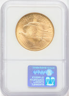 1908 NM $20 Wells Fargo Saint-Gaudens Double Eagle NGC MS66