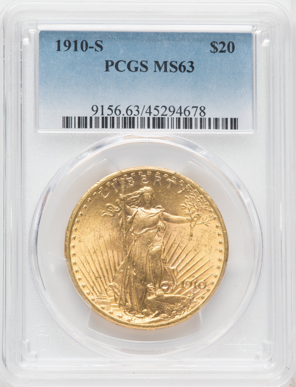 1910-S $20 Saint-Gaudens Double Eagle PCGS MS63