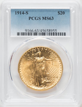 1914-S $20 Saint-Gaudens Double Eagle PCGS MS63