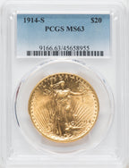 1914-S $20 Saint-Gaudens Double Eagle PCGS MS63