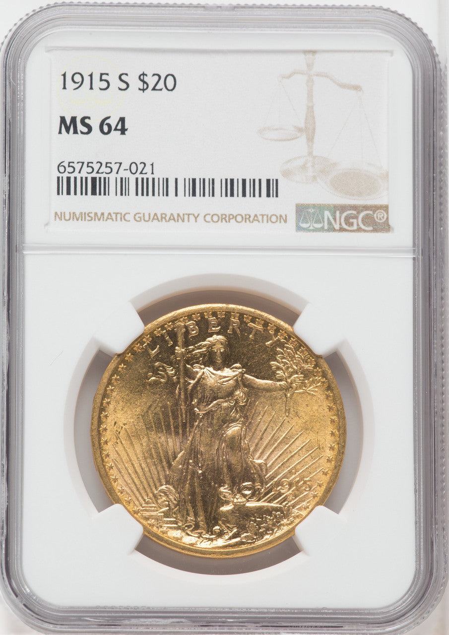 1915-S $20 Saint-Gaudens Double Eagle NGC MS64