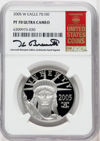 2005-W $100 One-Ounce Platinum Eagle Statue of Liberty NGC PF70