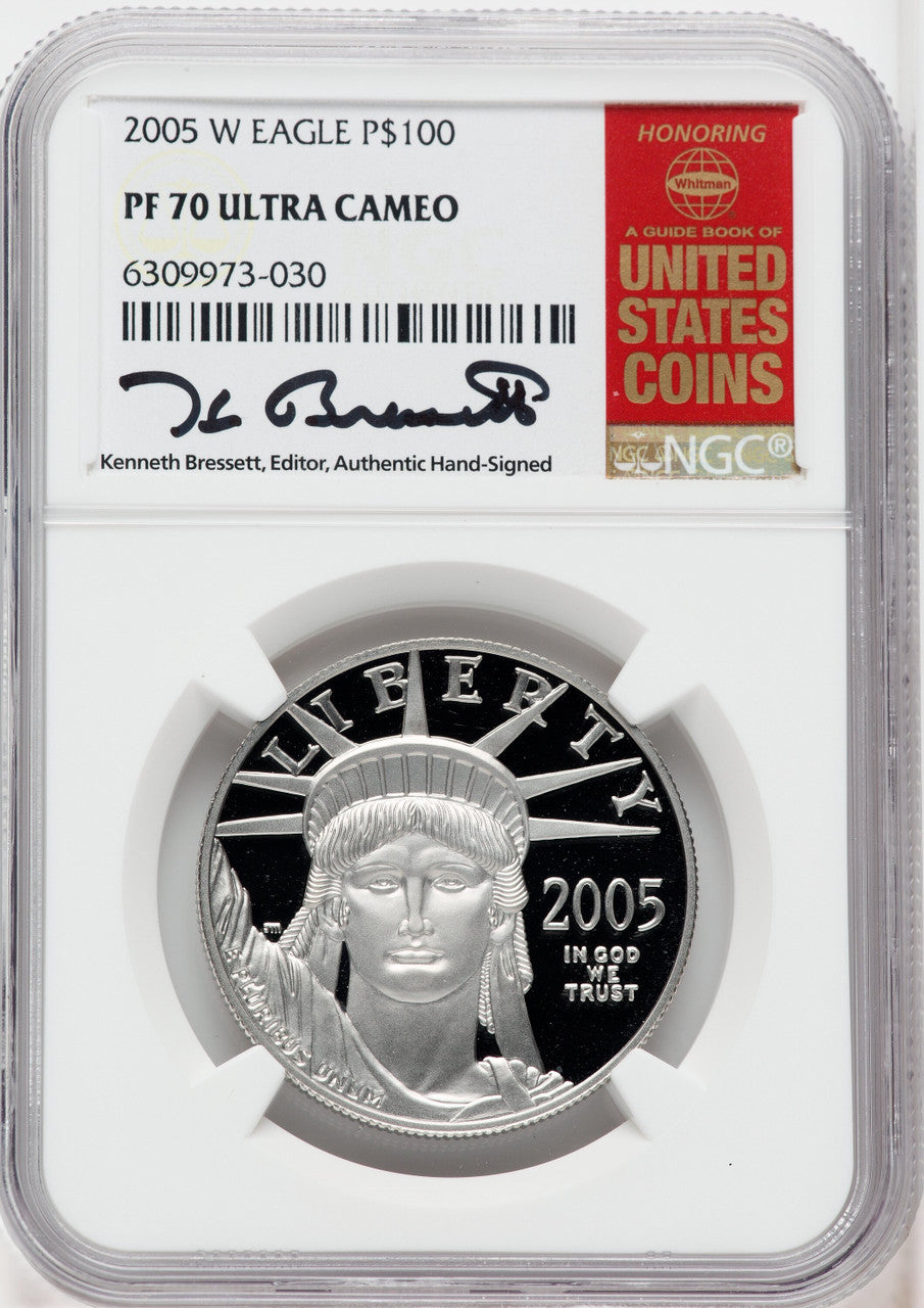 2005-W $100 One-Ounce Platinum Eagle Statue of Liberty NGC PF70