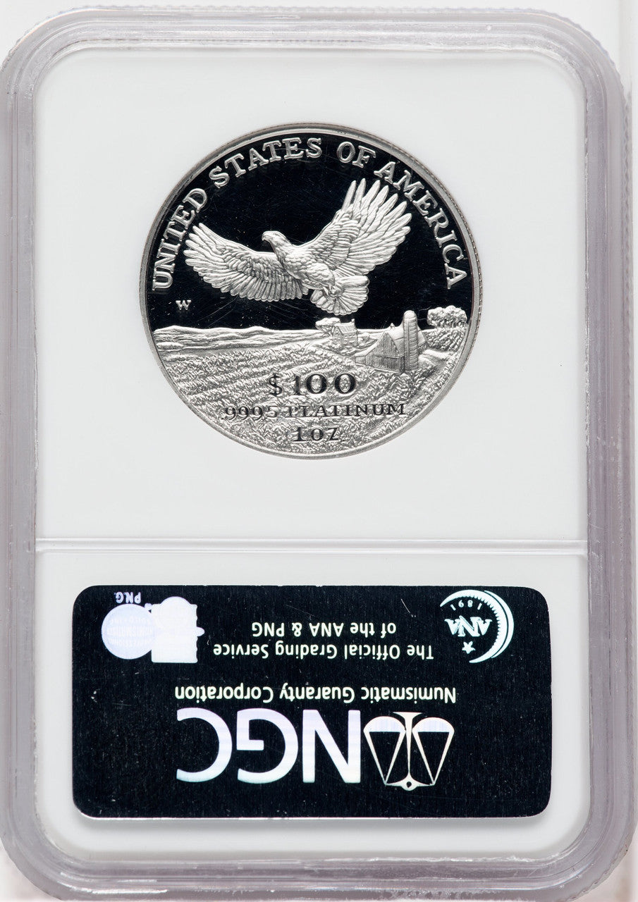 2000-W $100 One-Ounce Platinum Eagle Statue of Liberty NGC PF70