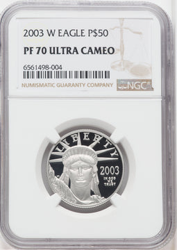 2003-W $50 Half-Ounce Platinum Eagle NGC PF70