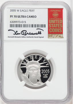 2005-W $50 Half-Ounce Platinum Eagle Statue of Liberty NGC PF70