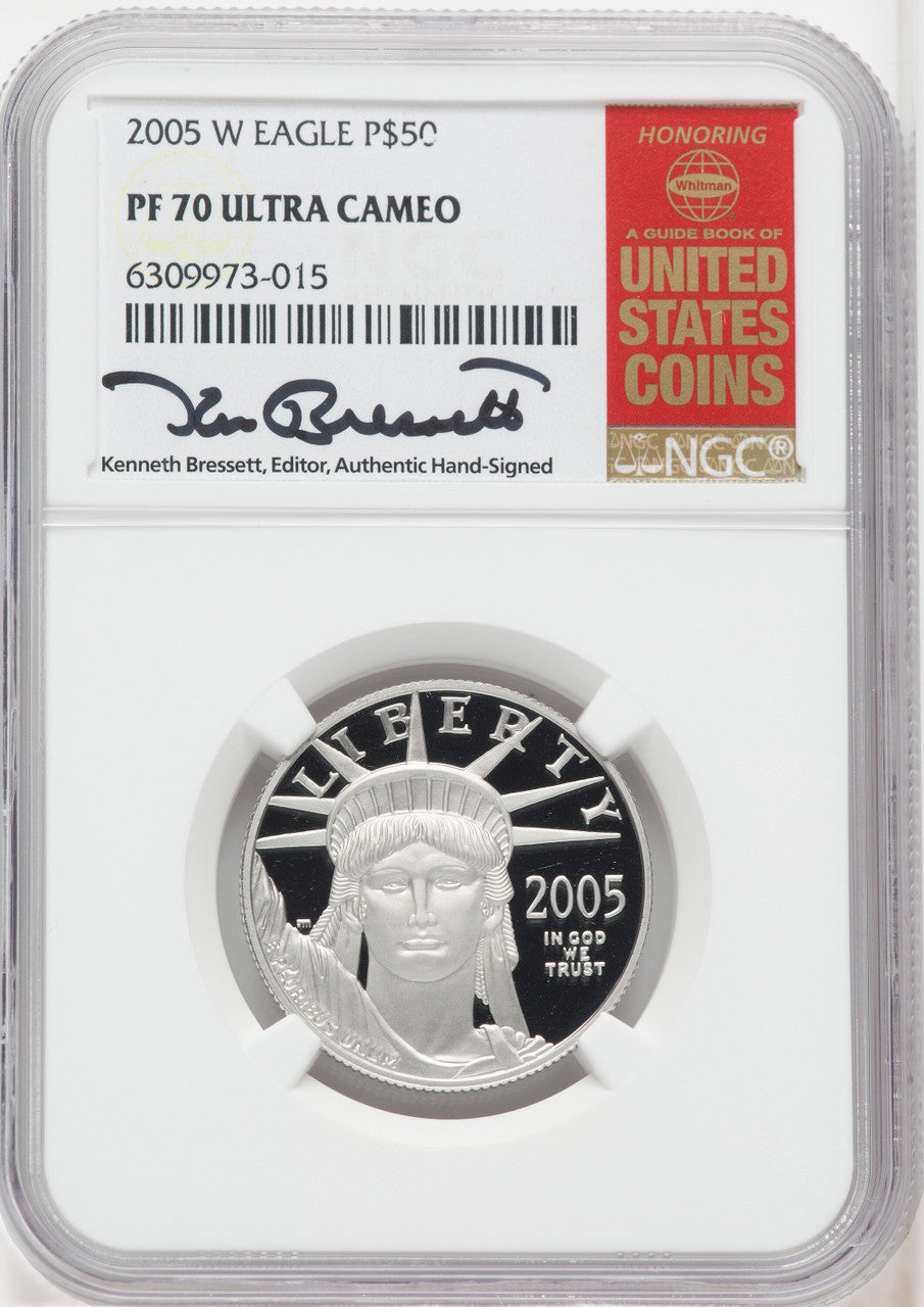 2005-W $50 Half-Ounce Platinum Eagle Statue of Liberty NGC PF70