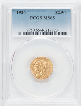 1926 $2.50 Indian Quarter Eagle PCGS MS65