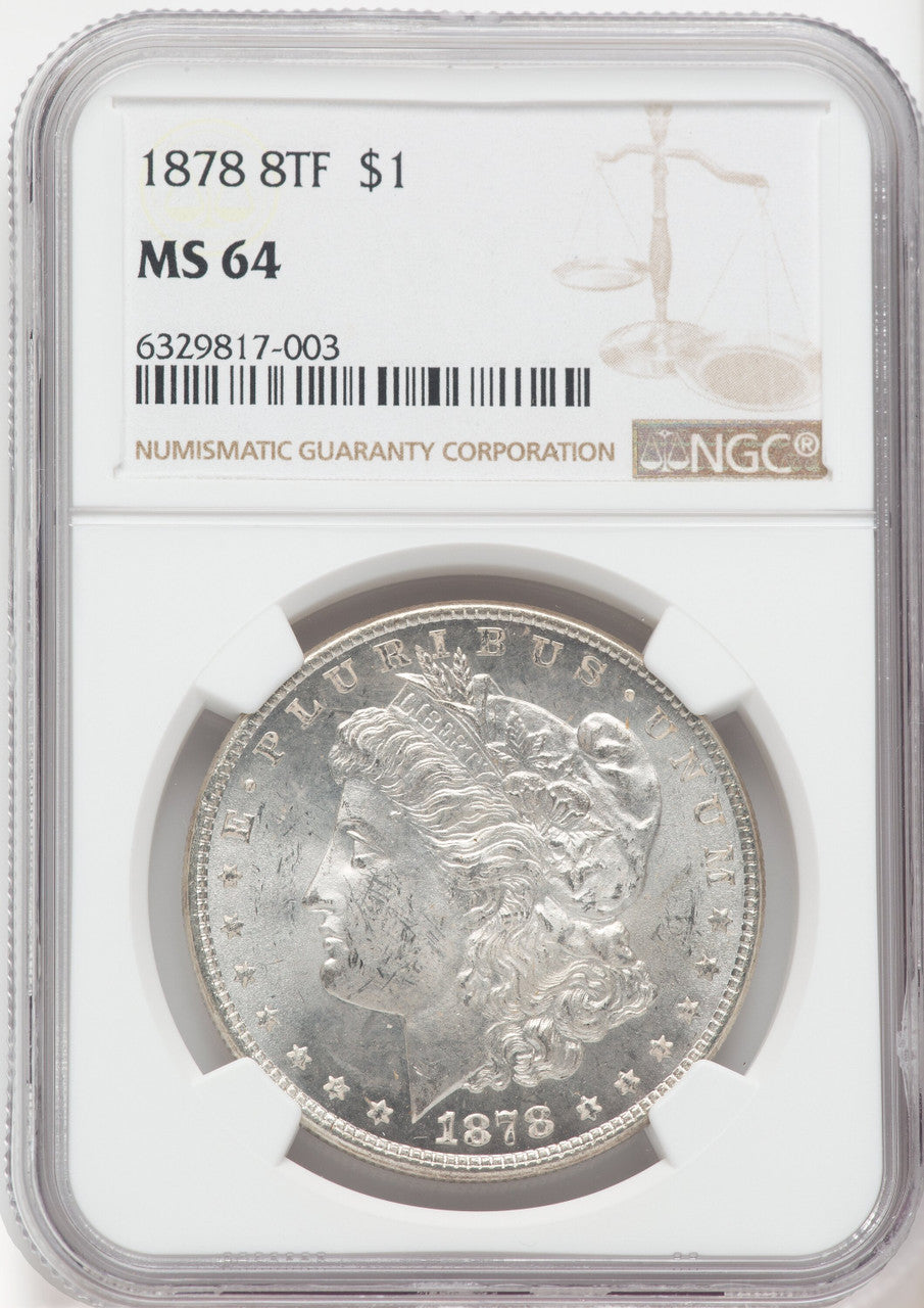 1878 8TF $1 Morgan Dollar NGC MS64