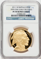 2011-W $50 One-Ounce Gold Buffalo Early Releases NGC PF70