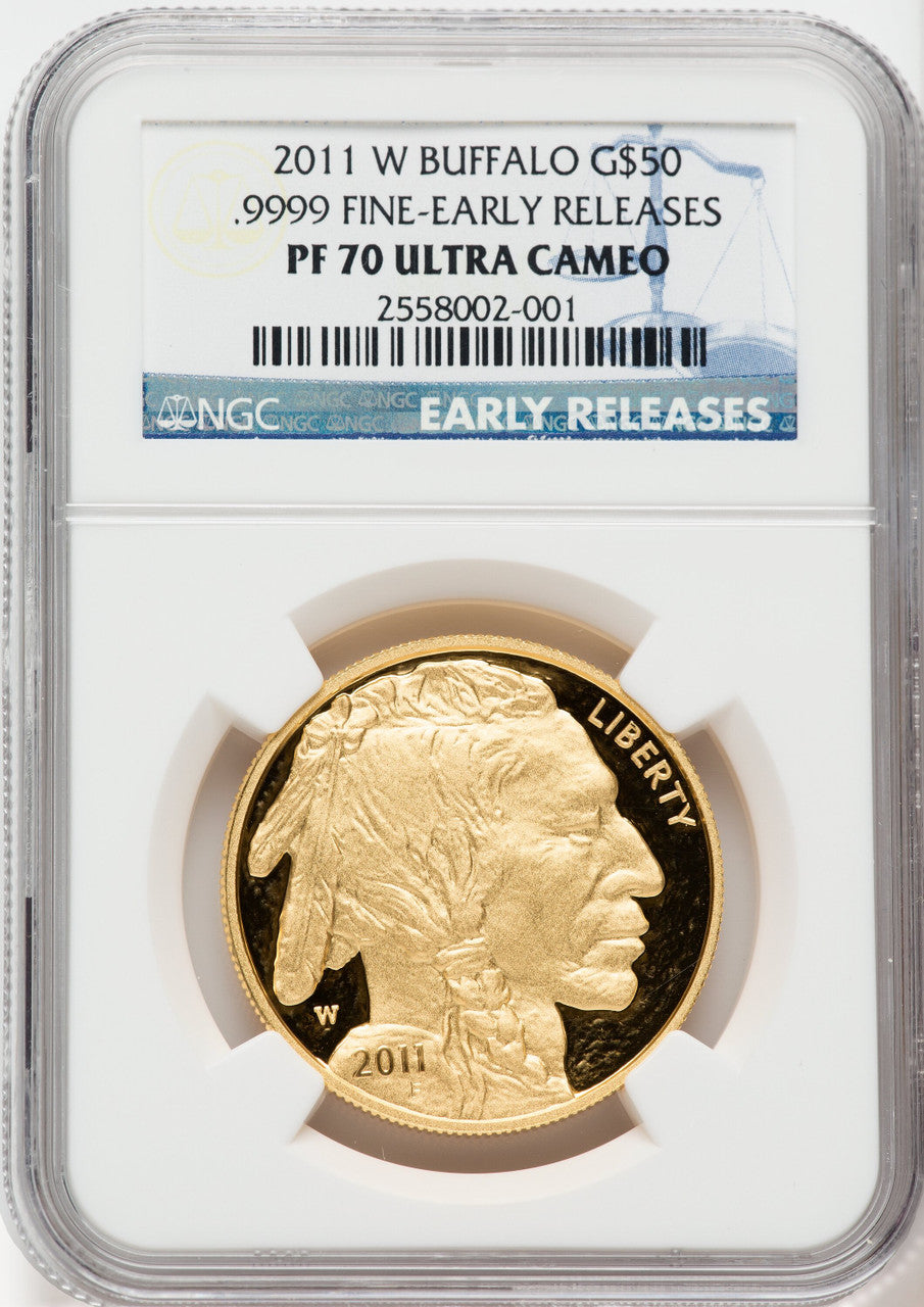 2011-W $50 One-Ounce Gold Buffalo Early Releases NGC PF70
