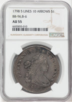 1798 $1 B-6 BB-96 Early Dollar NGC AU55