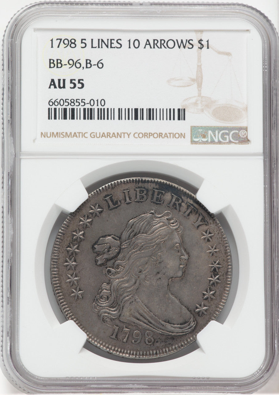 1798 $1 B-6 BB-96 Early Dollar NGC AU55
