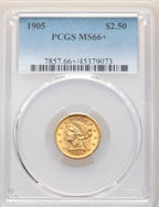 1905 $2.50 Liberty Quarter Eagle PCGS MS66+