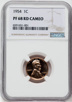 1954 1C CA Proof Lincoln Cent NGC PR68