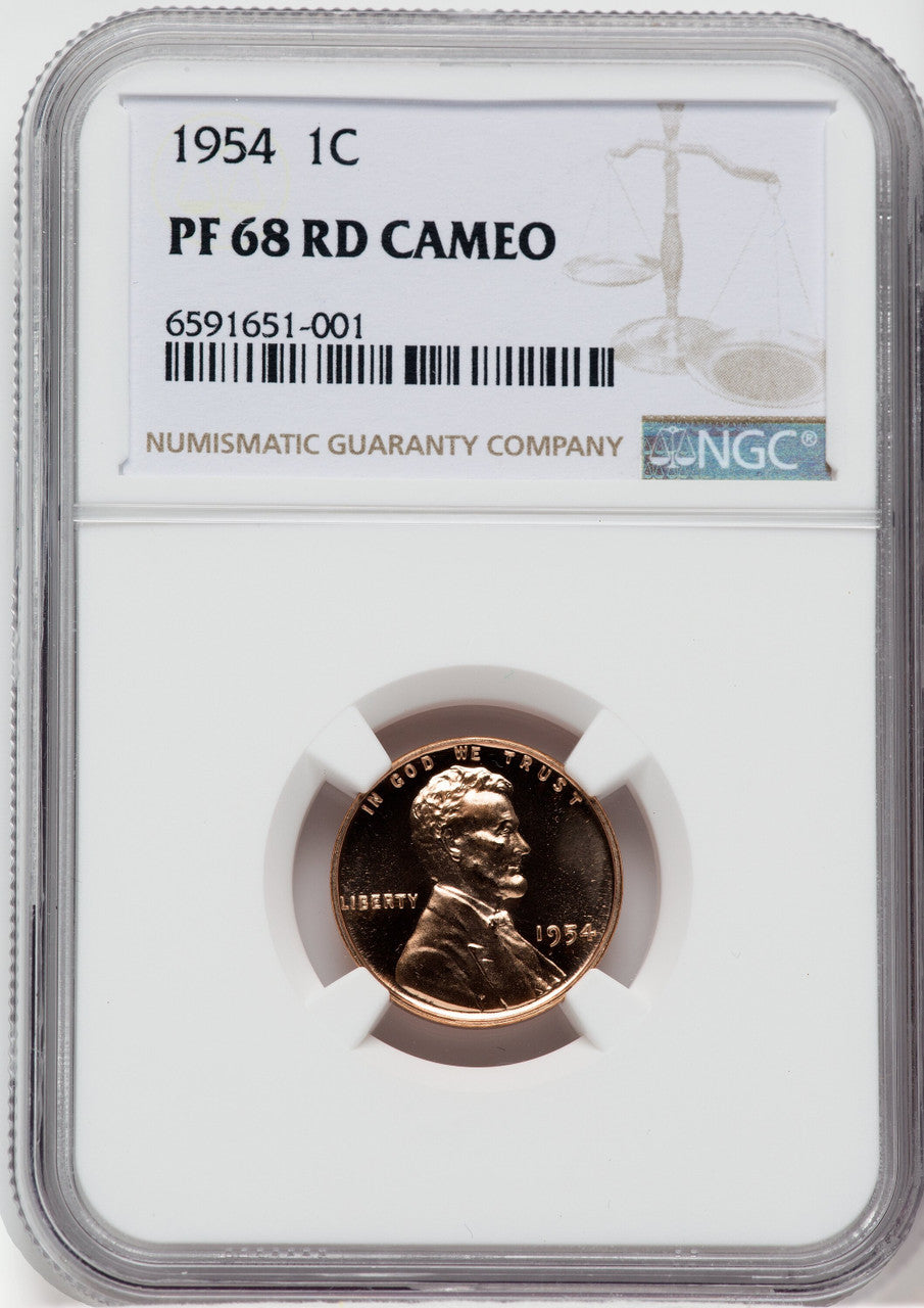 1954 1C CA Proof Lincoln Cent NGC PR68