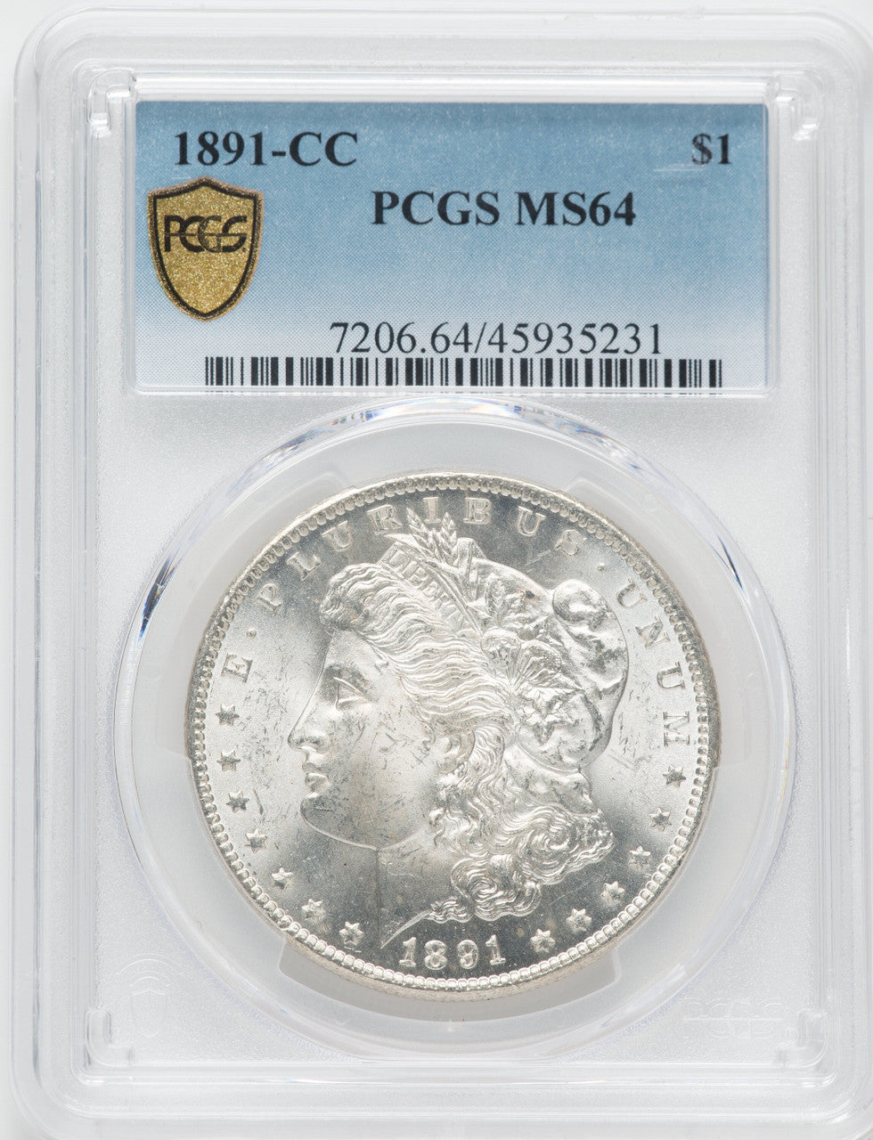 1891-CC $1 Morgan Dollar PCGS MS64