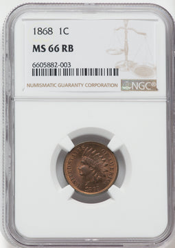 1868 1C RB Indian Cent NGC MS66