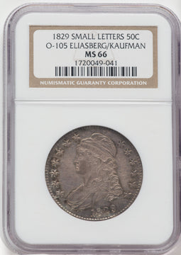 1829 50C O-105 Bust Half Dollar NGC MS66
