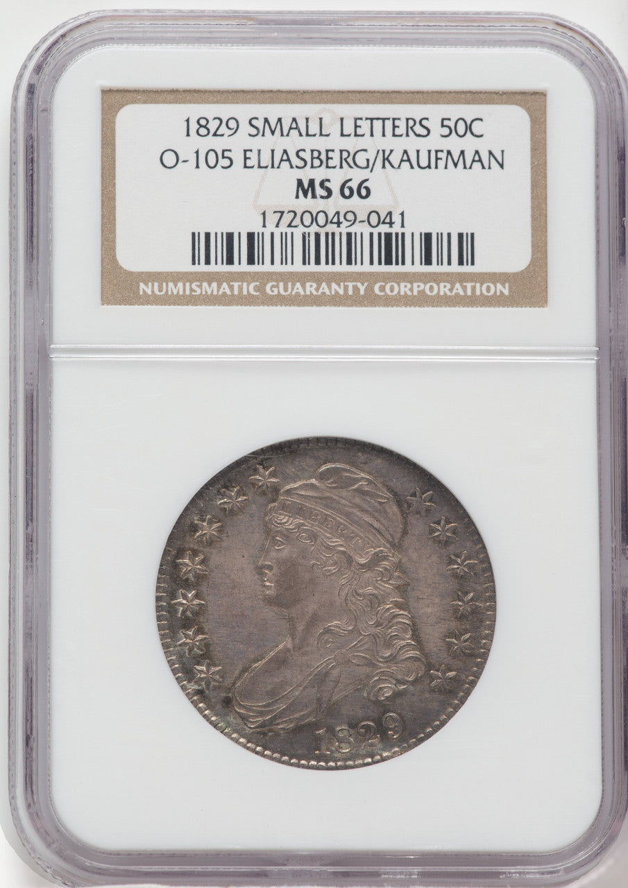 1829 50C O-105 Bust Half Dollar NGC MS66