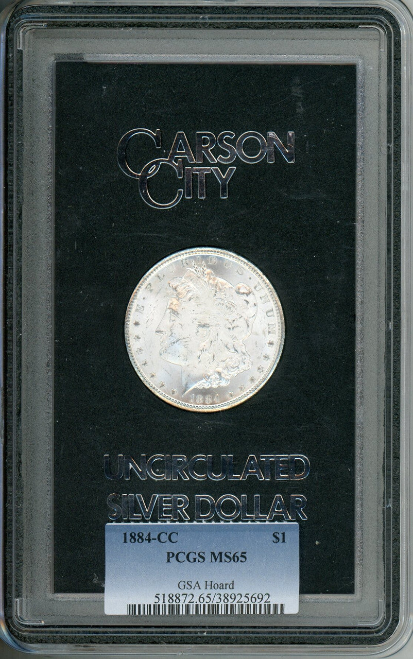 1884-CC $1 GSA Hoard Morgan Dollar PCGS MS65