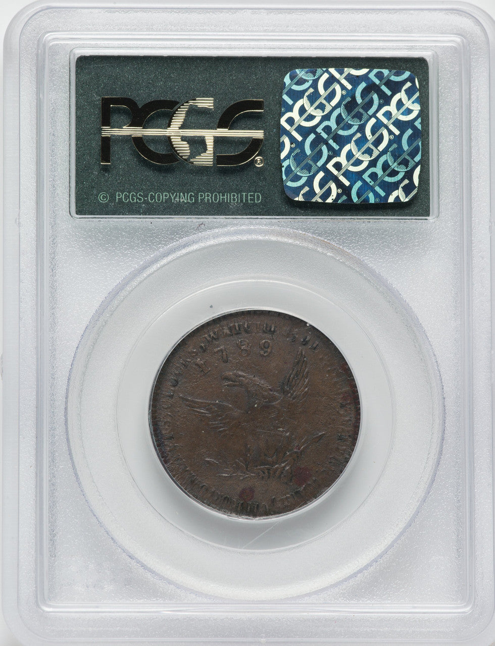 1789 Mott Token Thick Planchet Plain Edge BN Colonials PCGS AU55