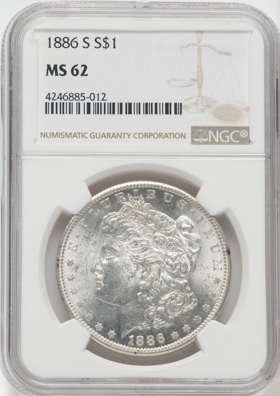 1886-S $1 Morgan Dollar NGC MS62