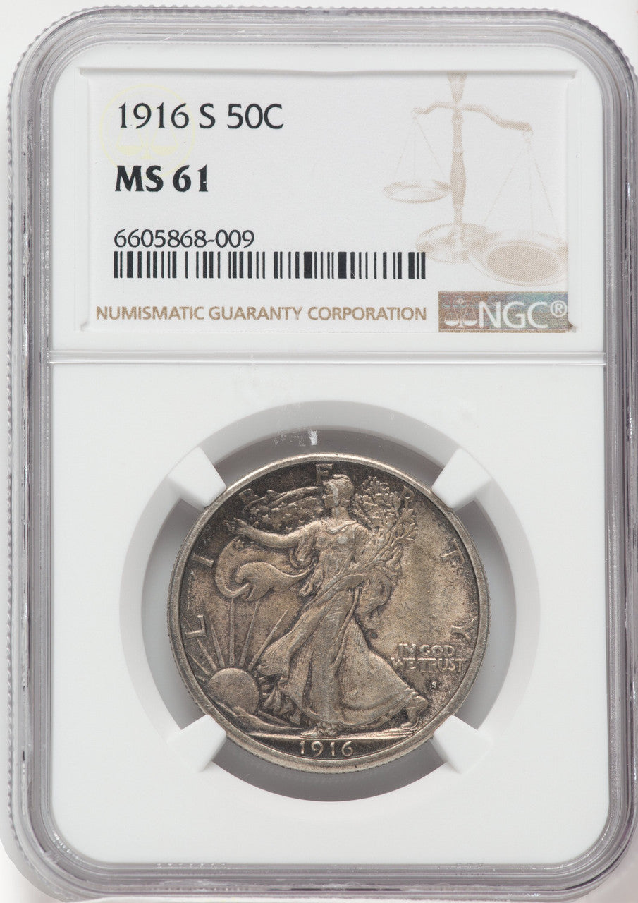 1916-S 50C Walking Liberty Half Dollar NGC MS61