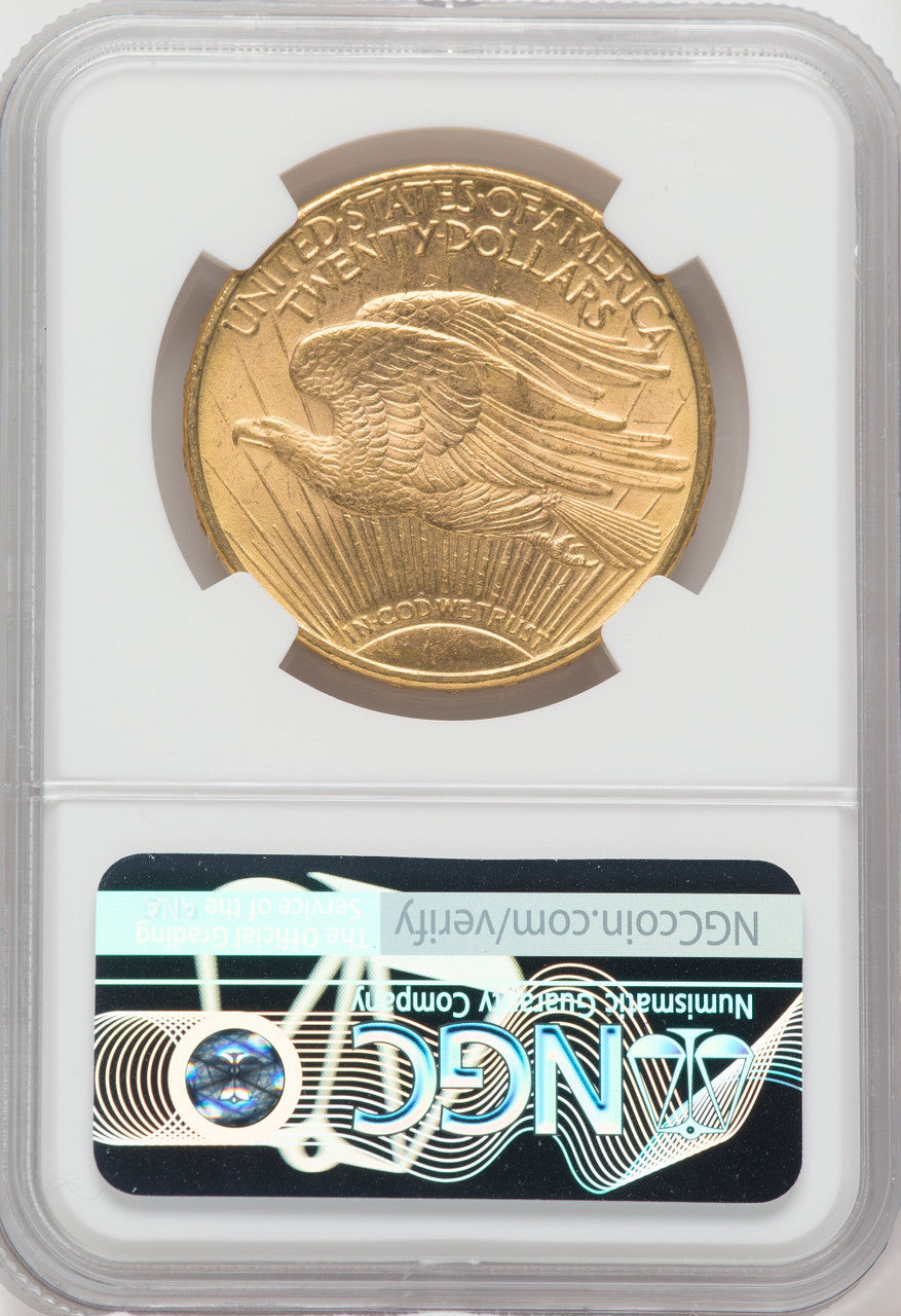 1908-D $20 MOTTO Saint-Gaudens Double Eagle NGC MS63