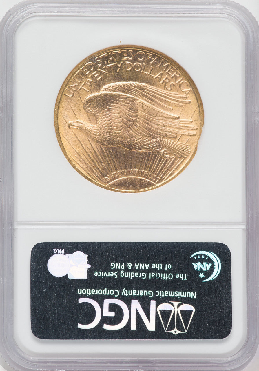 1908-D $20 MOTTO Saint-Gaudens Double Eagle NGC MS65